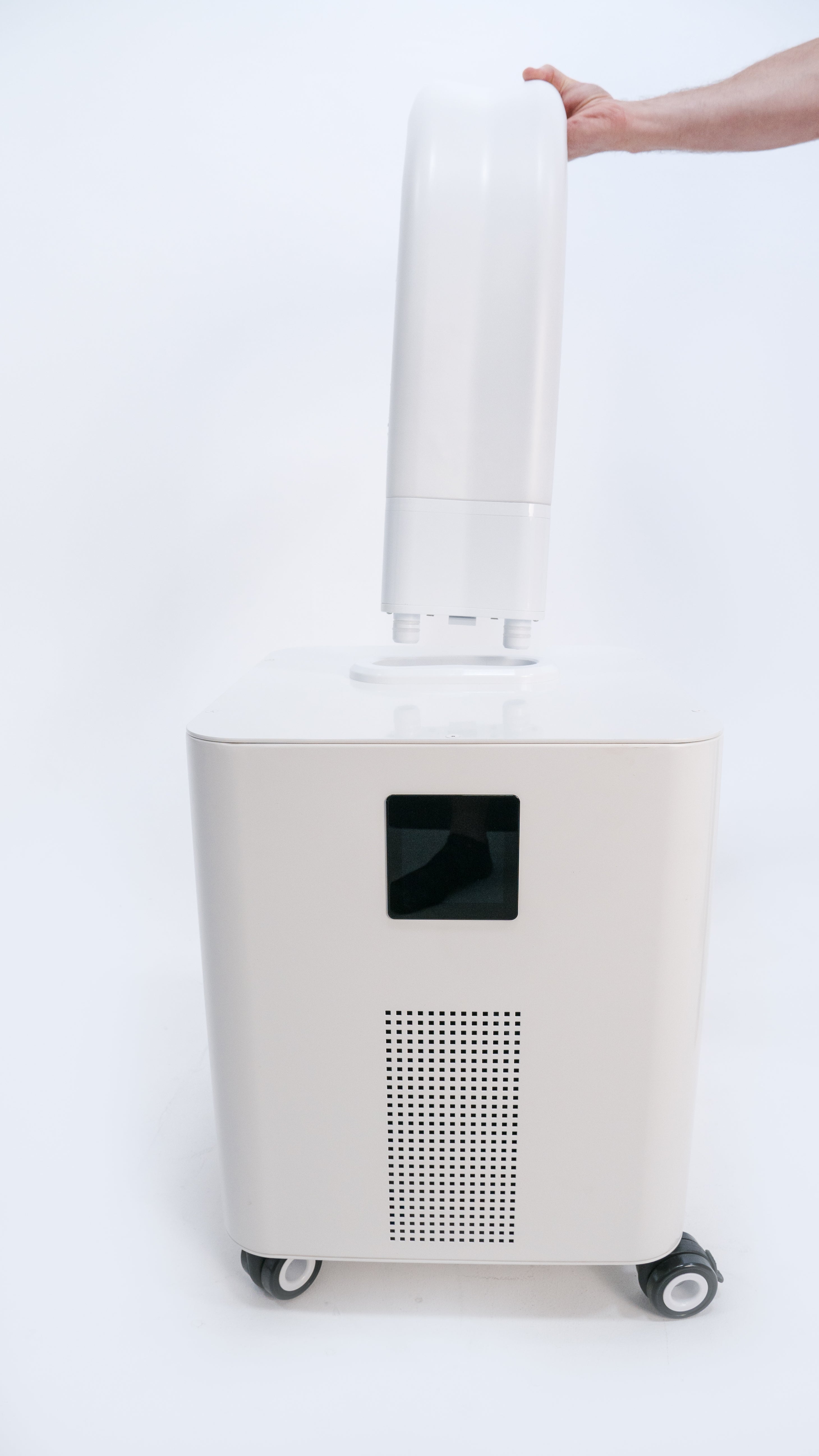 HomePlunge chiller unit with hose-arm approaching connection.